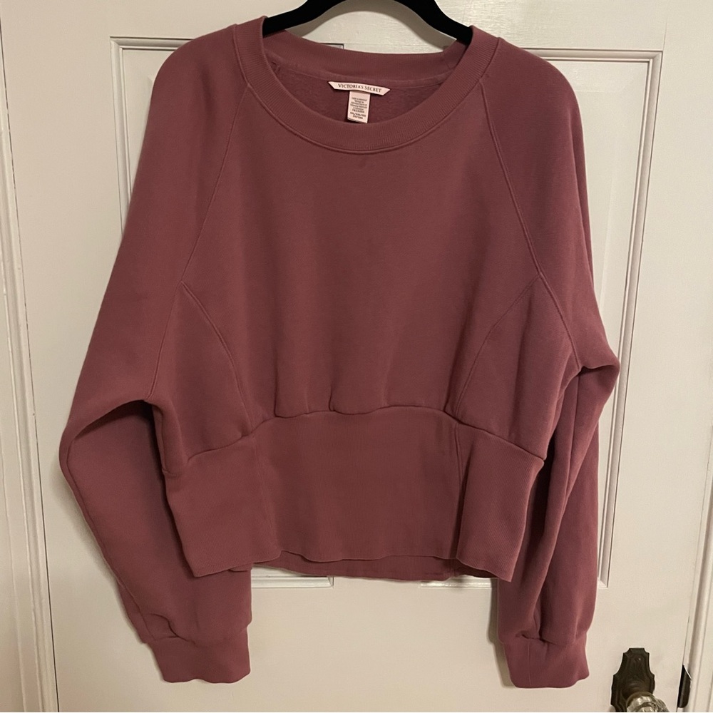Victoria’s Secret 
Cotton Fleece Corset Crewneck Sweatshirt